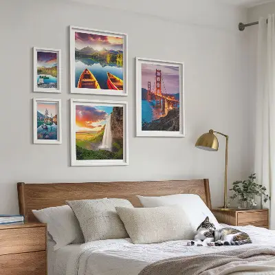 Framed landscape photo set nature bridges in the USA