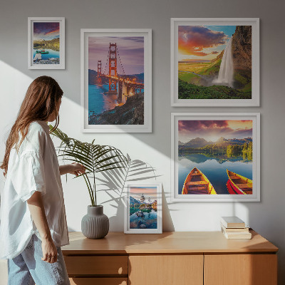 Framed photo set Landscapes nature bridges USA