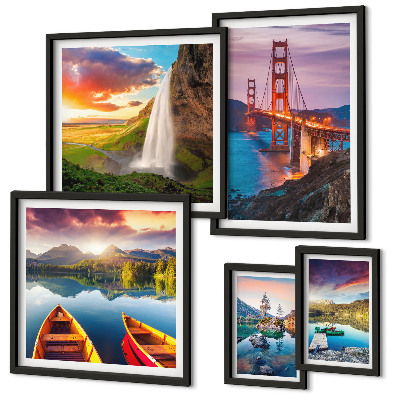 Framed photo set Landscapes nature bridges USA