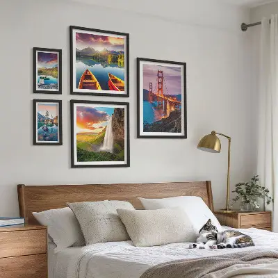 Framed landscape photo set nature bridges in the USA