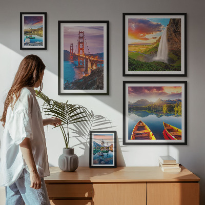 Framed photo set Landscapes nature bridges USA