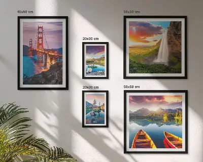 Framed landscape photo set nature bridges in the USA