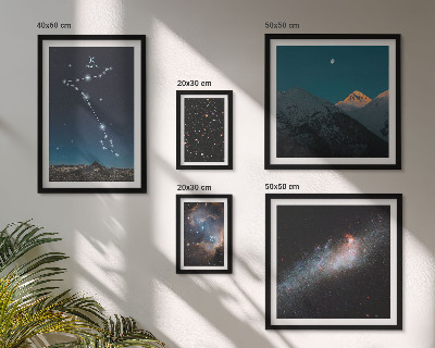Set of 5 wall art pieces Modern space landscapes