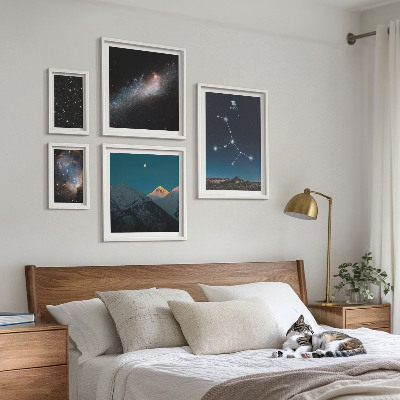 Framed photo set Cosmic landscapes at night stars