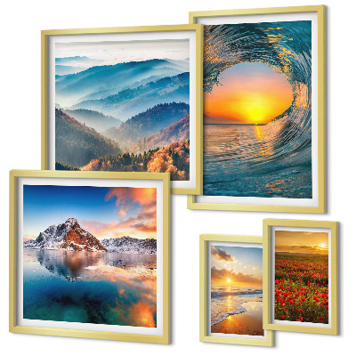Gallery wall Natural landscapes sea mountains flowers