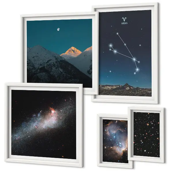 Cosmic views of galaxies framed photo set 