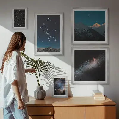 Cosmic starscapes wall art set of 5 pieces