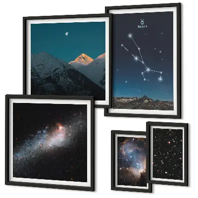 Cosmic starscapes wall art set of 5 pieces