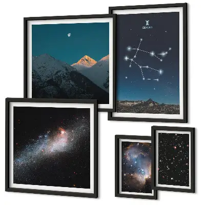 Gallery wall cosmic galaxy landscapes