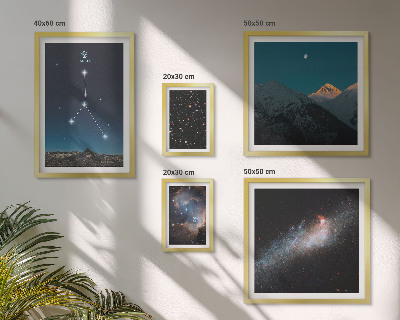 Framed photo set Cosmic night sky motifs