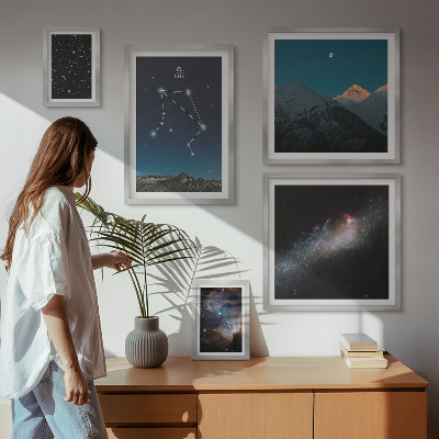 Set of 5 wall art pieces Cosmic skyscapes