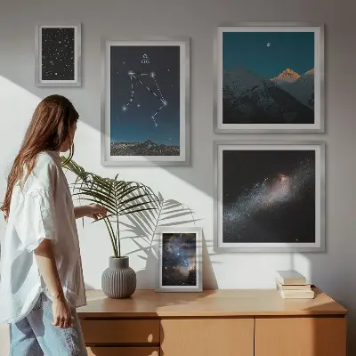 Cosmic skyscapes wall art set of 5 pieces