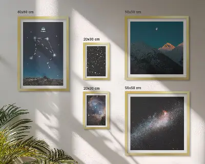 Cosmic skyscapes wall art set of 5 pieces