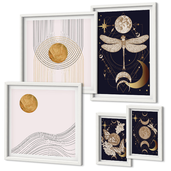 Gallery wall Stylish space insect motifs