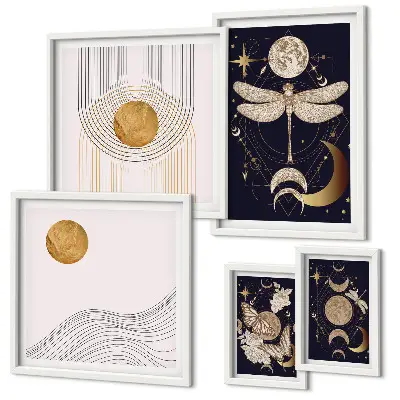 Gallery wall stylish insect motif prints