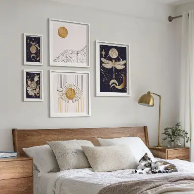 Gallery wall stylish insect motif prints