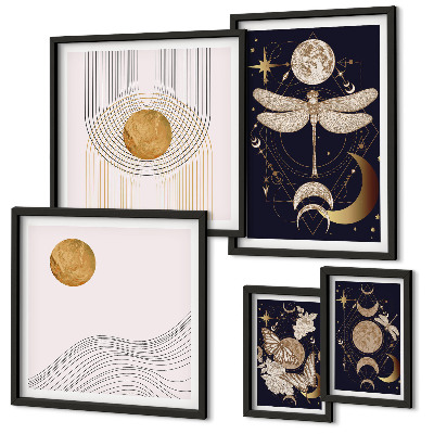 Gallery wall Stylish space insect motifs