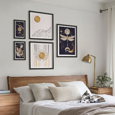 Gallery wall Stylish space insect motifs