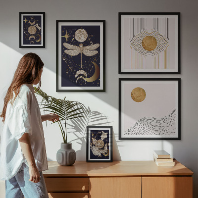 Gallery wall Stylish space insect motifs