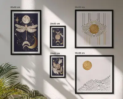 Gallery wall stylish insect motif prints