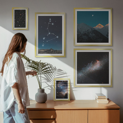 Framed photo set Cosmic constellations of the galaxy