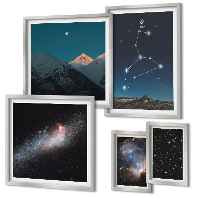 Framed photo set Cosmic constellations of the galaxy