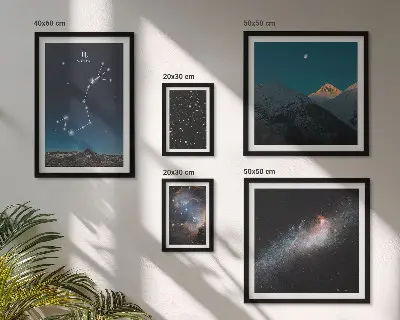 Cosmic landscapes at night wall art set of 5 pieces