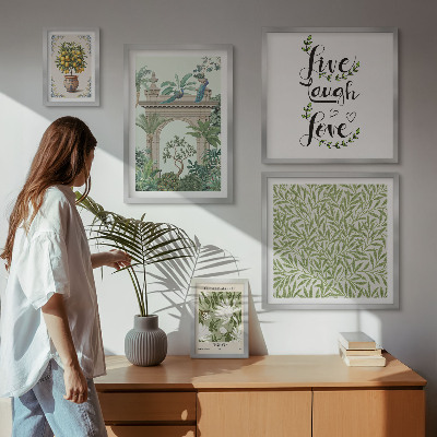 Framed photo set Plant motifs boho accents