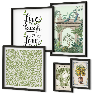 Framed photo set Plant motifs boho accents