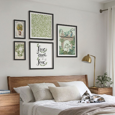 Framed photo set Plant motifs boho accents
