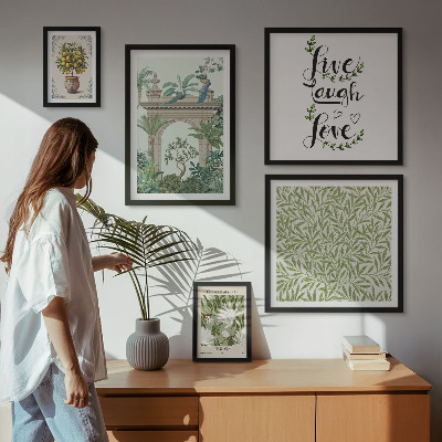 Framed photo set Plant motifs boho accents