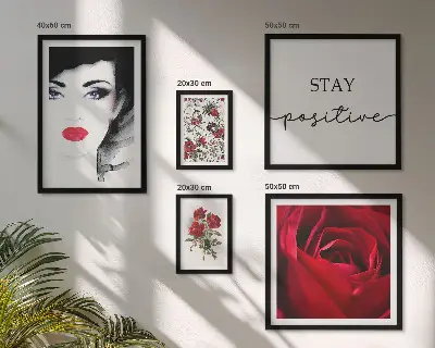 Framed photo set vintage women and flowers portraits