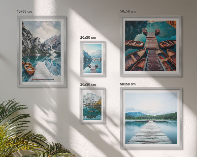 Set of 5 wall art pieces Mountain landscapes water paths