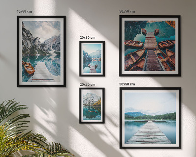 Set of 5 wall art pieces Mountain landscapes water paths