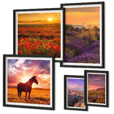 Gallery wall Landscapes of nature horses flowers