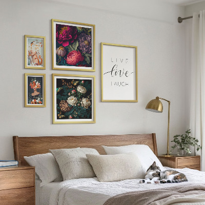 Framed photo set Floral motivational slogans