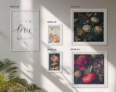 Framed photo set Floral motivational slogans