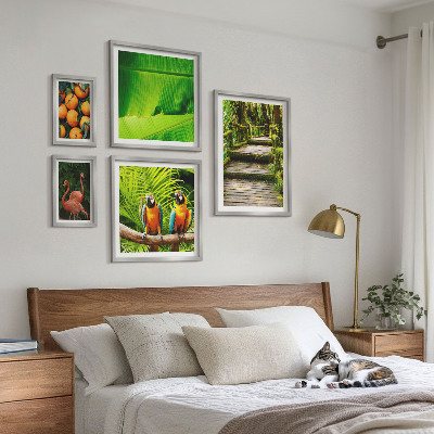 Set of 5 wall art pieces Tropical nature fruit motifs