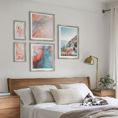 Framed photo set Romantic pink landscapes