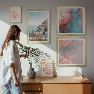 Framed photo set Romantic pink landscapes