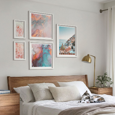 Framed photo set Romantic pink landscapes