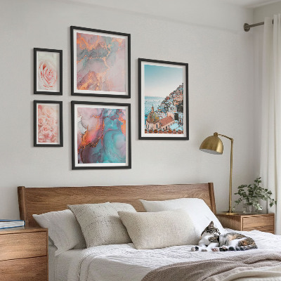 Framed photo set Romantic pink landscapes