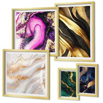 Framed photo set Abstract modern patterns