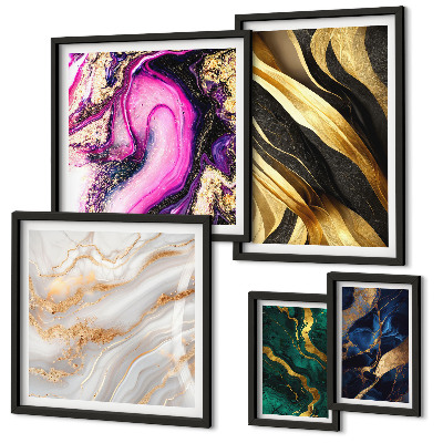 Framed photo set Abstract modern patterns
