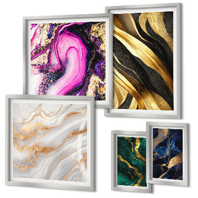 Framed photo set Abstract modern patterns