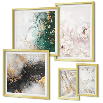 Floral Accents Abstract Elegance Wall Art set of 5 pieces
