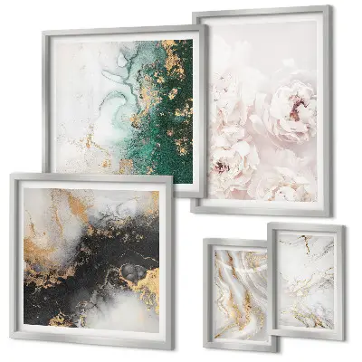 Floral Accents Abstract Elegance Wall Art set of 5 pieces