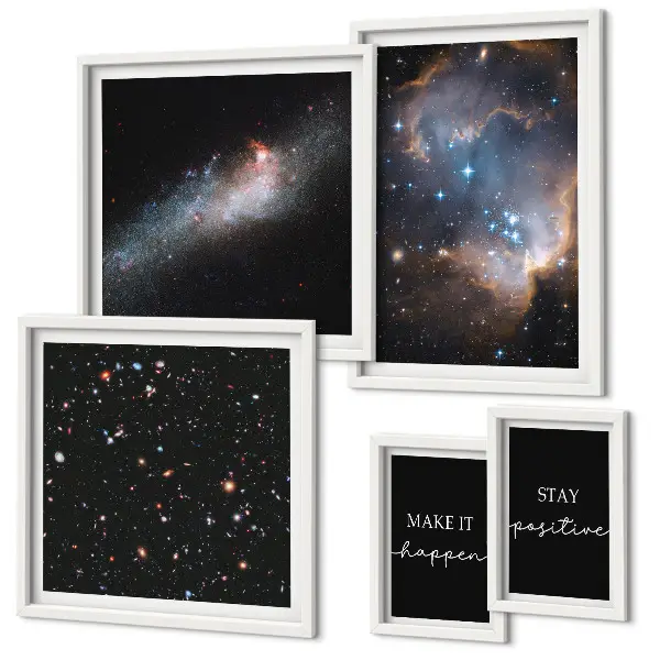 Gallery wall cosmic-inspired motivational art