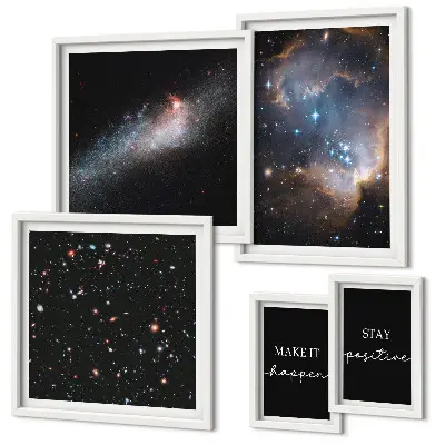 Gallery wall cosmic-inspired motivational art