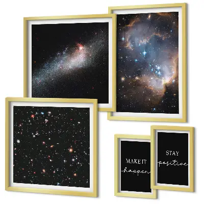 Gallery wall cosmic-inspired motivational art